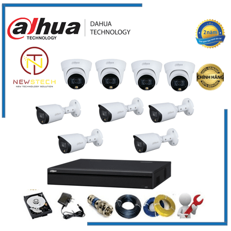 Trọn bộ 9 camera dahua độ phân giải Full HD