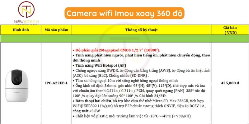 Camera wifi Imou A22EP