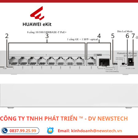 Switch PoE Huawei S110-8P2ST